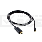 Кабель Cablexpert mDP-HDMI, 20M/19M, 1.8м, черный, позол.разъемы, пакет (CC-mDP-HDMI-6), фото 1