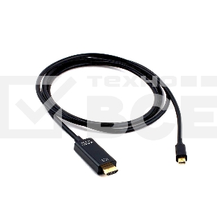 Кабель Cablexpert mDP-HDMI, 20M/19M, 1.8м, черный, позол.разъемы, пакет (CC-mDP-HDMI-6)