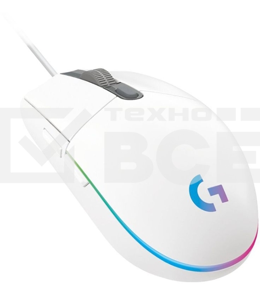 Мышь проводная Logitech G102 LIGHTSYNC белый, 8000 dpi, USB, кнопки - 6