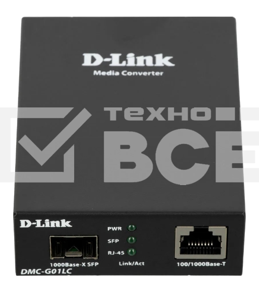 Медиаконвертор D-Link DMC-G01LC/C1A, Media Converter with 1 100/1000Base-T port and 1 100/1000Base-X SFP port.