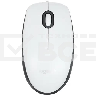 Мышь проводная Logitech M100R белый, 1000 dpi, USB, кнопки - 3