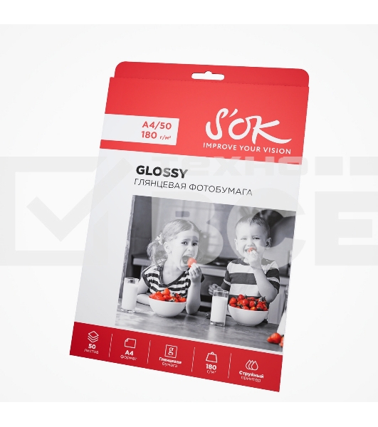 Фотобумага CC Glossy ; 180gsm; A4*50 Глянцевая; 180г/м2; формат А4; 50 листов