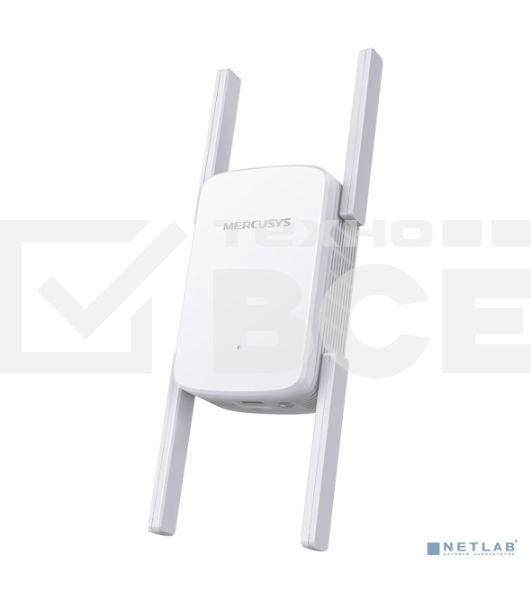 Роутер AC1900 Wi-Fi Range ExtenderSPEED: 600 Mbps at 2.4 GHz + 1300 Mbps at 5 GHz SPEC:  4× Fixed External Antennas, 1× Gigabit Port, Wall PluggedFEATURE: MERCUSYS APP, WPS/Reset Button, Signal Indicator, Range Extender/Access Point mode, Adaptive Path