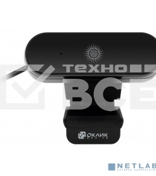 Камера Web Oklick/Оклик OK-C008FH черный 2Mpix (1920x1080) USB2.0 с микрофоном