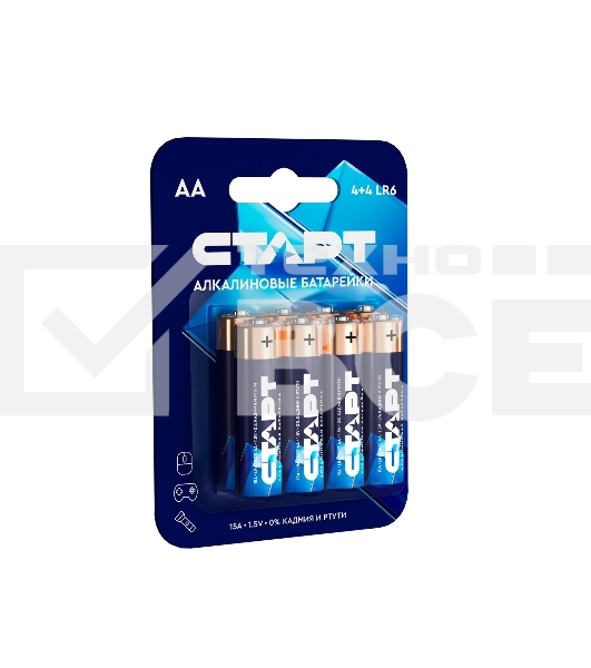 Батарейки СТАРТ LR6-BL8 BLUE 96/960, AA, 4+4 шт. на блистере