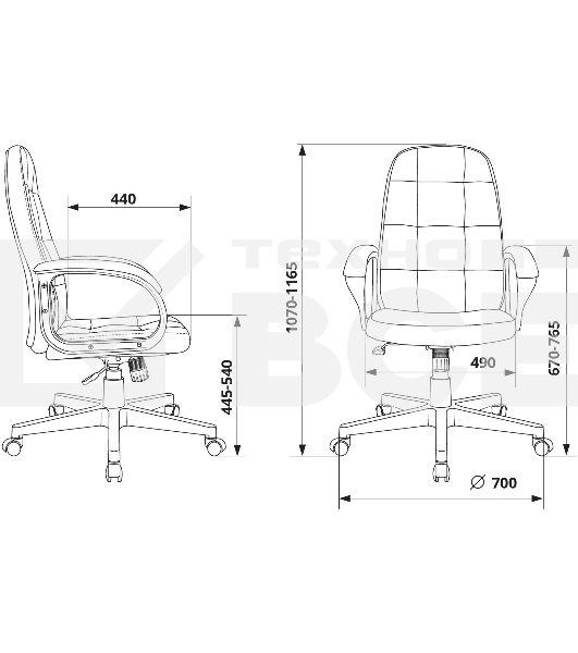 Кресло руководителя Бюрократ CH 002 Fabric 3C1 серый, крестов. пластик