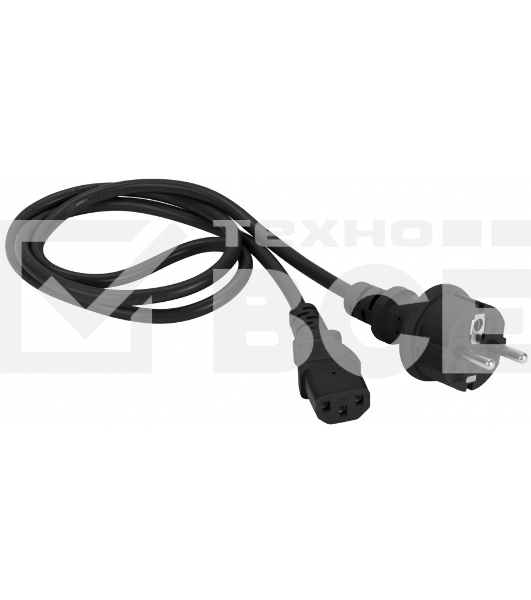 Шнур питания C13-Schuko, 3х0.75, 220В, 10А, черный, 1.5 метра