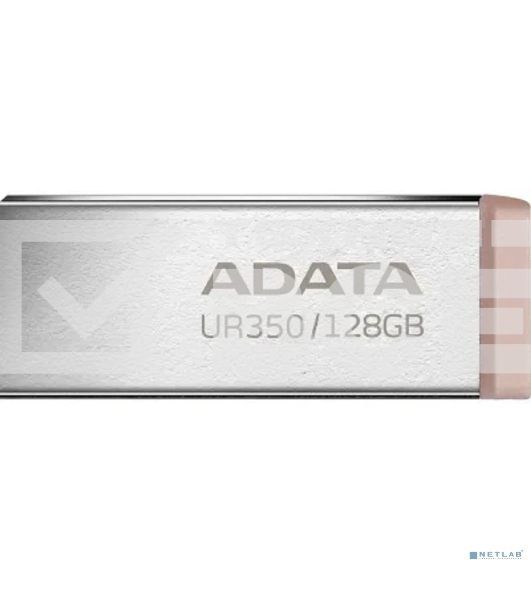 Флешка USB ADATA UR350 (UR350-128G-RSR/BG), 128Gb, USB 3.2, R/W 100/15, серебристый/коричневый