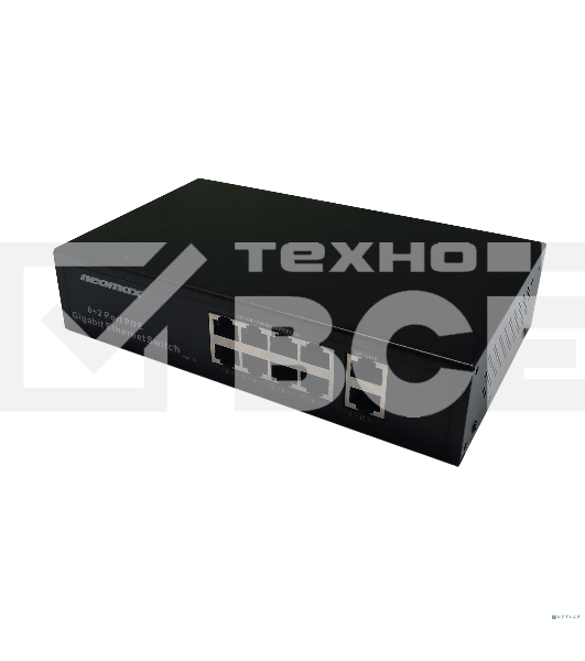 Коммутатор неуправляемый NEOMAX NMS-110PoE-1000-S, 10 портов 1000 Mbps, 8xPoE, металл
