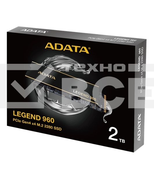 Накопитель SSD ADATA LEGEND 960, 2Tb, PCIe 4.0 x4, M.2 2280, NVMe, R/W 7400/6800, с радиатором