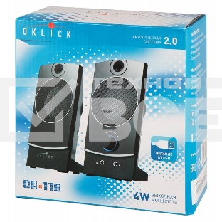Колонки Oklick OK-118 2.0 черный 4Вт