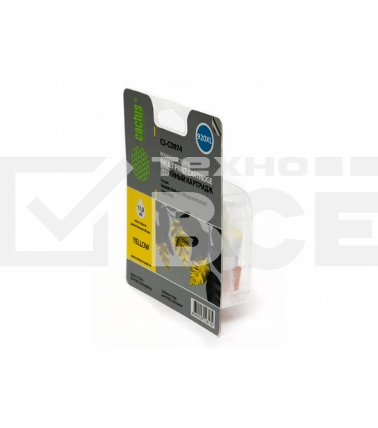 Картридж струйный Cactus CS-CD974 №920XL желтый (14,6 мл.) для HP Officejet 6000/6500/7000/7500