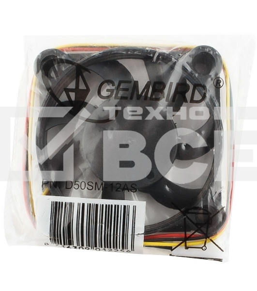 Вентилятор Gembird D50SM-12AS черный 50мм 4500rpm 24db 3-pin 827