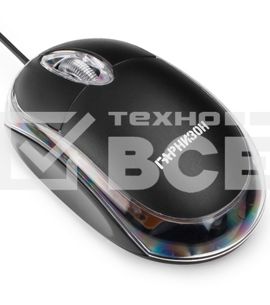 Мышь проводная Гарнизон GM-100 черный, 1000 dpi, USB, кнопки - 3
