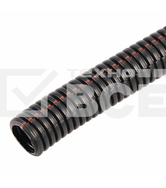 Труба автомобильная гофрированная ПП, Ø12,7 мм, разрезная, негорючая, бухта 50 м/уп.