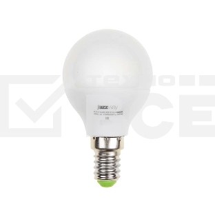 Лампа светодиодная PLED-ECO-G45 5Вт шар 3000К тепл. бел. E14 400лм 220-240В JazzWay 1036896A