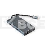Док-станция ExeGate EX293985RUS DUB-31C/MAX (кабель-адаптер USB Type-C --> 3xUSB3.0 + Card Reader + PD 100W + HDMI 4K@30Hz + VGA + Audio + Lan RJ45 10/100/1000Mb, Plug&Play, серый), фото6