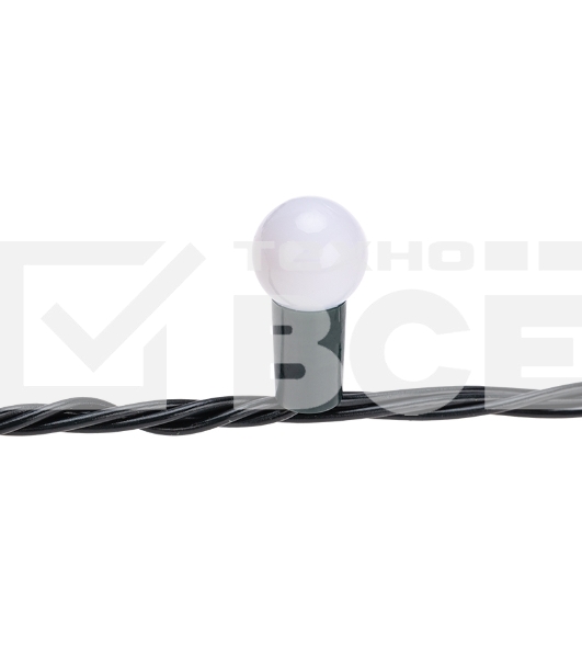 Гирлянда Мультишарики 20м, 200LED, диаметр 15мм, IP44, зеленый провод, свечение мульти (RG/RB), мигание, 230В NEON-NIGHT