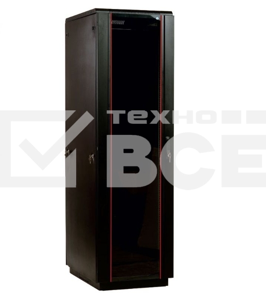 Шкаф телекоммуникационный напольный 42U (800x800) дверь стекло, цвет черный