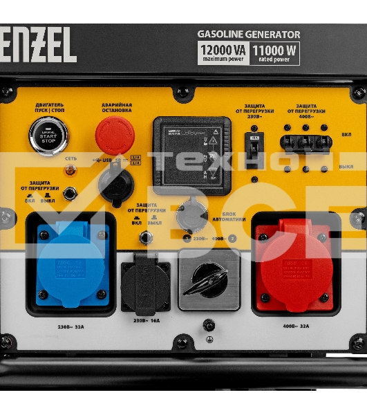 Электрогенератор бензиновый Denzel PS-120EAD-3, 12 кВт, 110 дБ, 180 кг