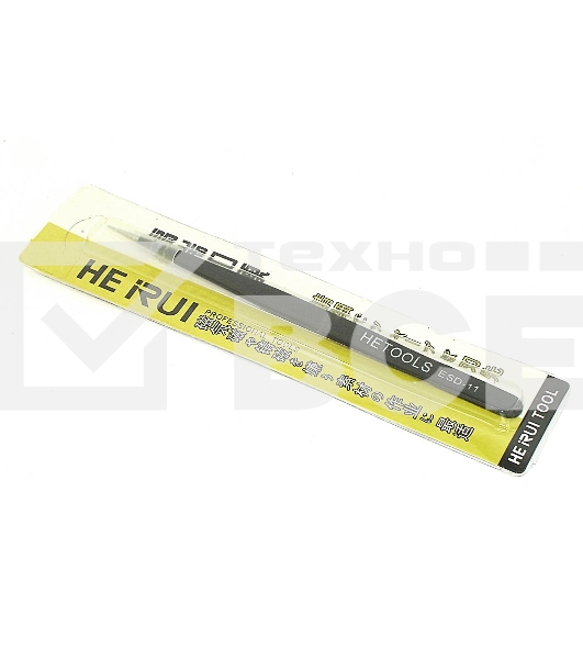 Пинцет HETOOLS ESD-11 прямой, чёрный 140мм