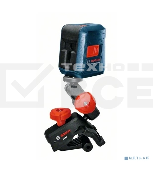 Лазерный нивелир Bosch GLL 2+MM 2 (0601063A01) лазерный крест дальность:10м± 0,5мм/м