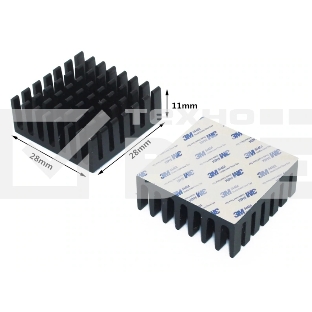 Аллюминиевый радиатор 3M 9448A 28х28х10 мм с термоскотчем