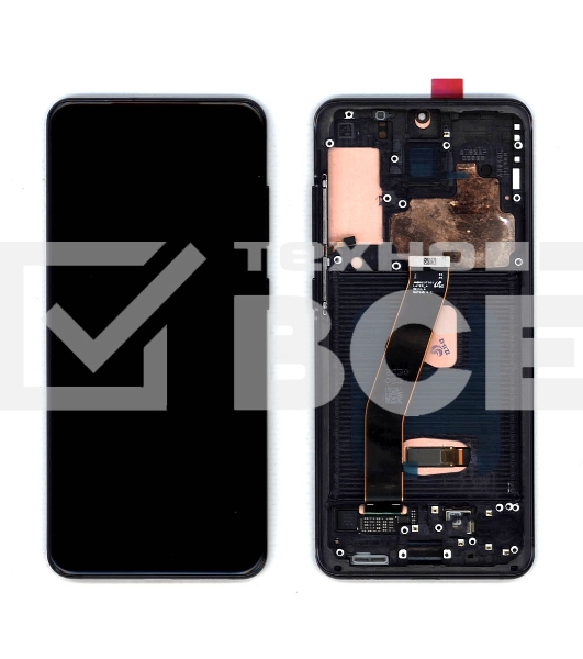 Дисплей для Samsung Galaxy S20 SM-G980F черный с рамкой