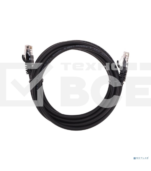 Патч-корд U/UTP REXANT категория 6, RJ45-RJ45, неэкранированный, 26AWG, LSZH, черный, 3 м