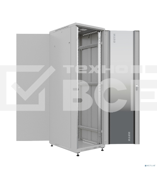 Шкаф серверный NTSS Премиум (NTSS-R42U6080GS) напольный 42U 600x800мм пер.дв.стекл металл 900кг серый IP20 сталь