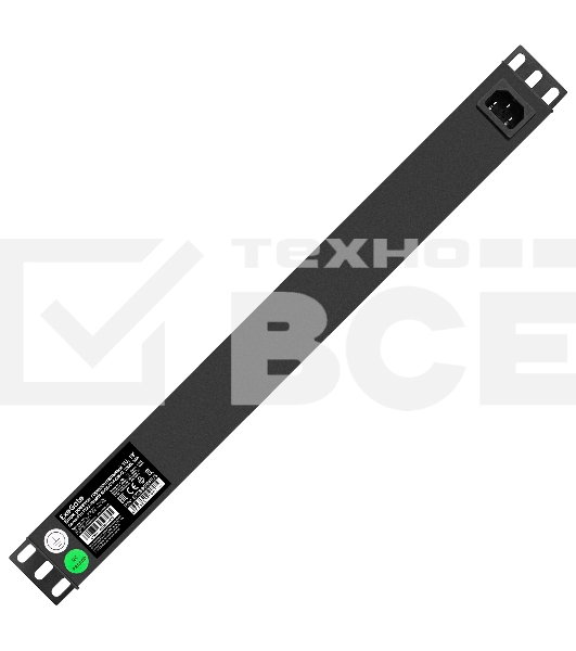 Блок розеток с сетевым фильтром (Surge Protect), защитой от перегрузки, выключателем с подсветкой и разъемом подключения C14 ExeGate ServerPro PDU-19H605 Al-6S-C14-SW-O-SPD1 (19', 1U, Алюминий, 6 Schuko, C14, выкл. с подсветкой, защита от перегрузки, SPD1, черный, RTL)