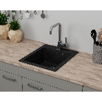 Мойка для кухни BAU Stil Black stone 42х50, выпуск с сифоном в комплекте, черный камень, фото7