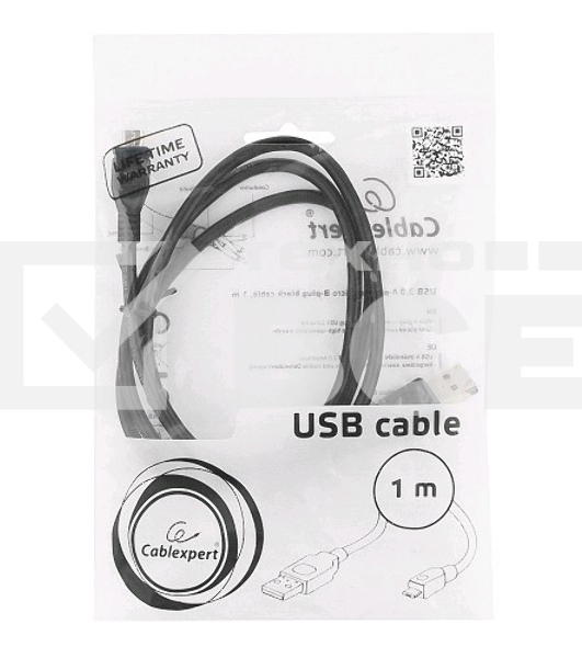 Кабель USB 2.0 Pro Cablexpert CCP-mUSB2-AMBM-1M, AM/microBM 5P, 1м, экран, черный, пакет