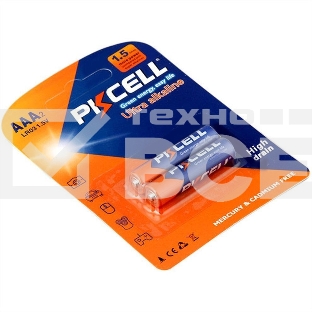 Щелочной/алкалиновый элемент питания PKCELL LR03-2B тип - AAА 2 шт в блистере