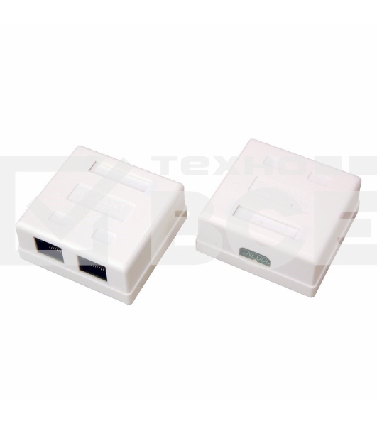 Розетка сетевая LAN, на стену, (2 гнездо 8Р8С (Rj-45), 5e кат)