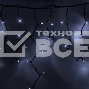 Гирлянда Айсикл (бахрома) светодиодный, 3,2 х 0,6 м, черный провод 