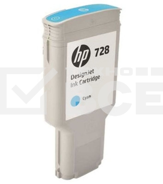 Картридж струйный HP F9K17A (HP 728) для DesignJet T730, T830. Голубой. 300 мл.