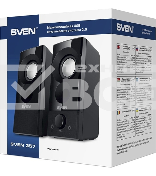 Колонки Sven 357, чёрный (6 Вт, питание USB)