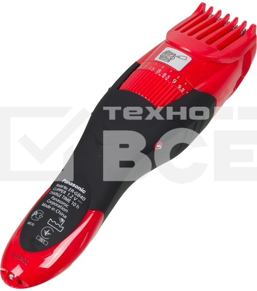 Машинка для стрижки Panasonic ER-GB40 красный (насадок в компл:1шт)
