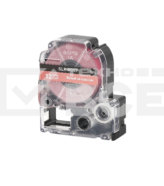 Кассета с лентой S'OK by Sakura Printing K4RWP для Epson, белый на красном, 12мм/8м