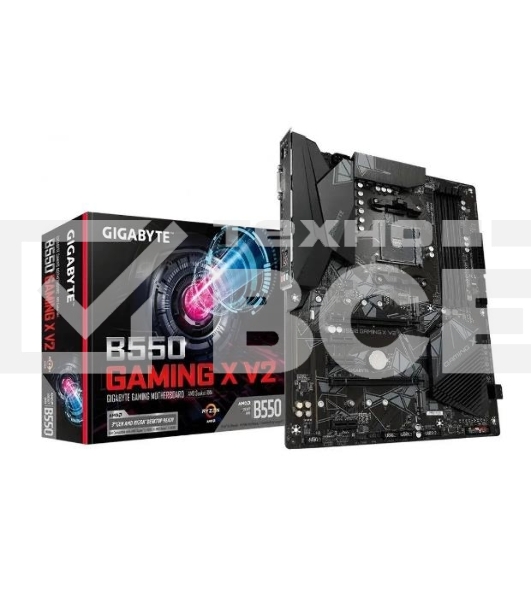 Материнская плата Gigabyte B550 GAMING X V2, AM4, AMD B550, 4xDDR4, 4xSATA, 2xM.2, 1xPCI-E 4.0 x16, 1xPCI-E 3.0 x2, 1xHDMI, 1xDVI-D, 1x 1Gb LAN, 1xUSB 3.2 Gen 2, 3xUSB 3.2 Gen 1, 2xUSB 2.0, 3x3.5 мм, 7.1, Standard-ATX