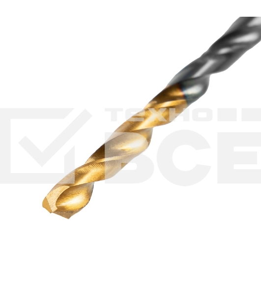 Сверло по металлу, 3 мм, HSS-Tin, Golden Tip, 10 шт. Denzel