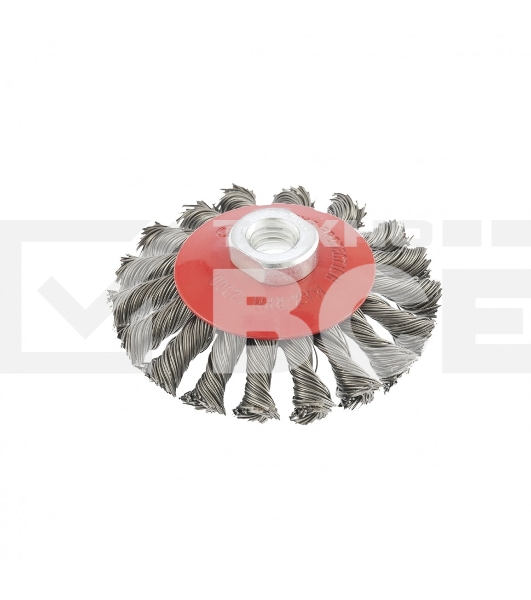 Щетка Matrix для УШМ, 100 мм, М14, Тарелка, крученая проволока 0,5 мм