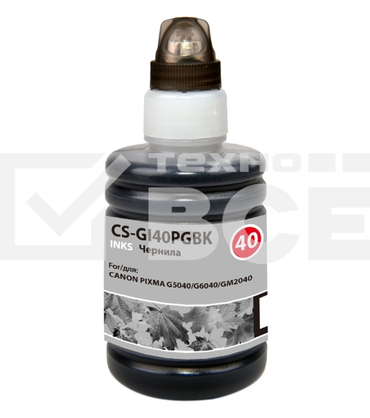 Чернила Cactus CS-GI40PGBK черный140мл для Canon Pixma G5040/G6040/GM2040