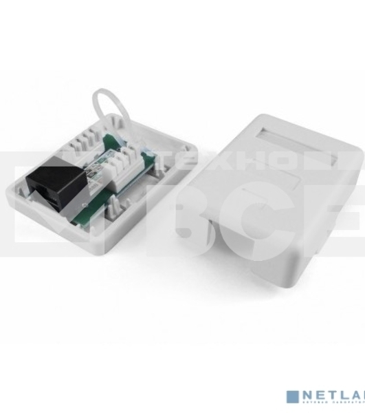 Розетка компьютерная Hyperline SB1-1-8P8C-C5e-WH RJ-45(8P8C), категория 5e, одинарная, внешняя, Dual IDC
