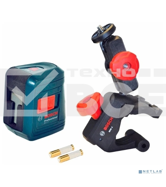 Лазерный нивелир Bosch GLL 2+MM 2 (0601063A01) лазерный крест дальность:10м± 0,5мм/м