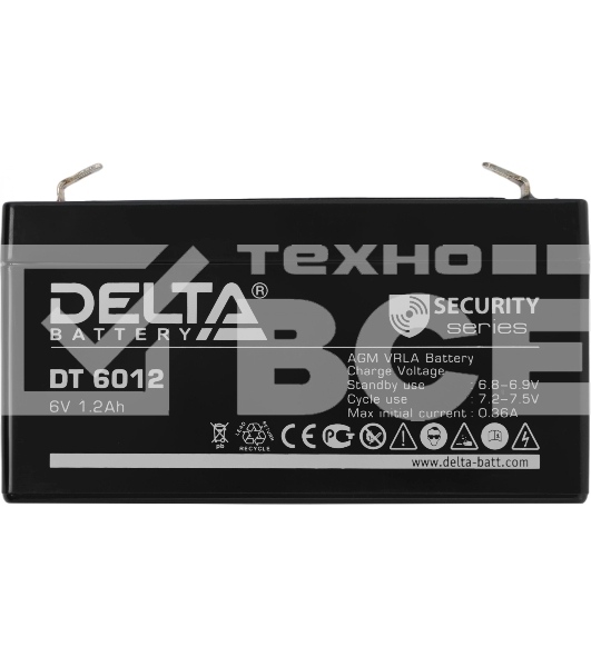 Батарея Delta DT 6012 (6V, 1.2Ah)