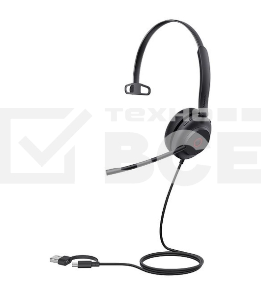 Гарнитура проводная Yealink UH35 mono UC USB-C/A черный 1308166
