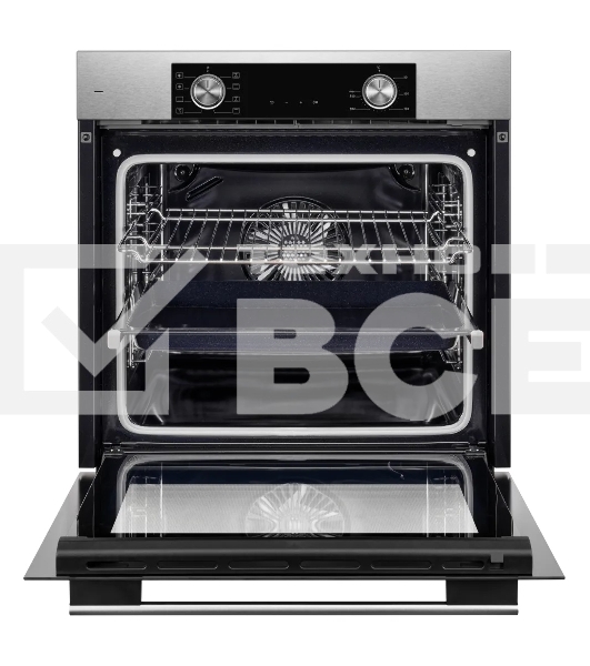 Встраиваемый духовой шкаф Kuppersberg HF 608 BX 80 л, High-Tech, 6 режимов, паровая очистка, черный, нерж. сталь