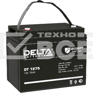 Аккумуляторная батарея Delta DT 1275 напряжение 12В, емкость 75Ач (259х169х213mm)